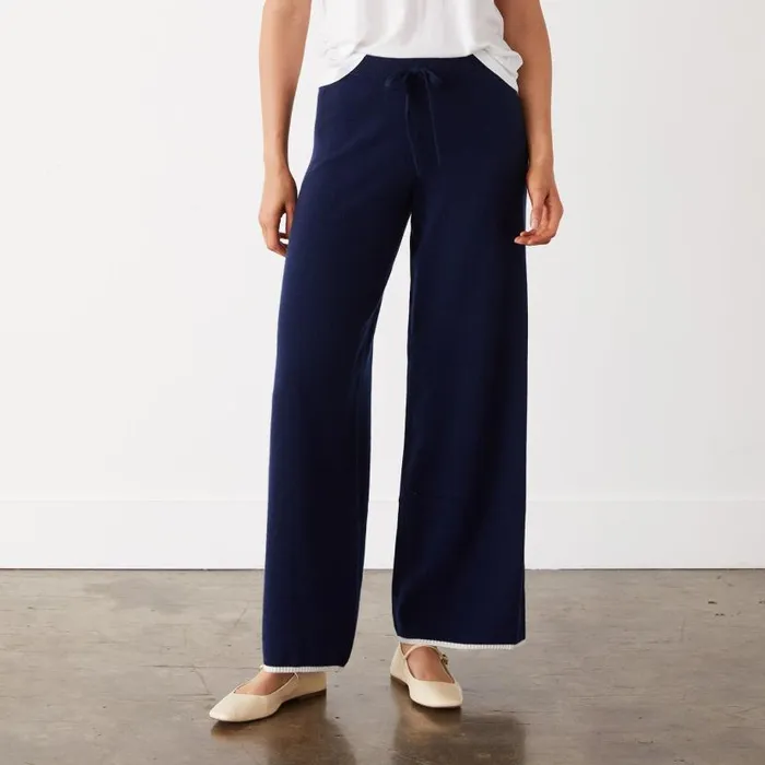 MONROW Sweats Wool Cashmere Wide Leg Sweat 8211 Women MONROW Sweats Wool Cashmere Wide Leg Sweat 8211 Women