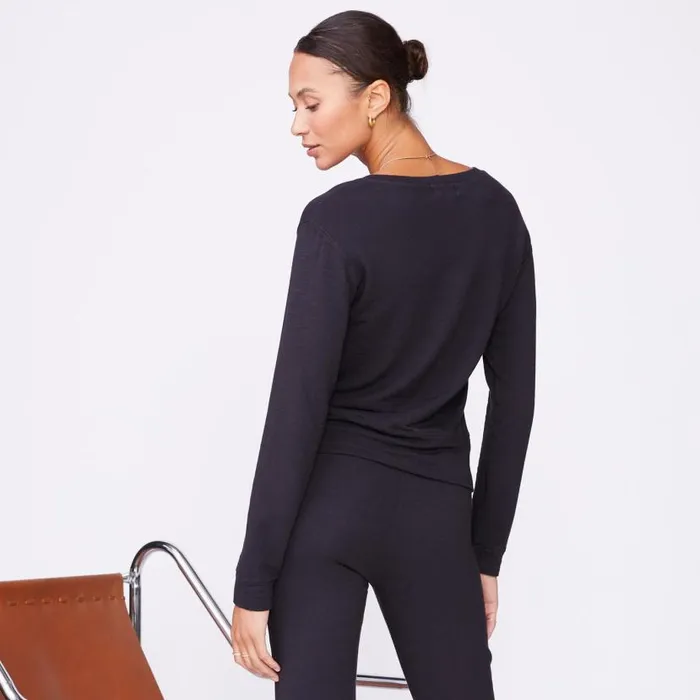 MONROW Sweatshirts Supersoft Crew Neck Sweatshirt Faded Black Color 8211 Women MONROW Sweatshirts Supersoft Crew Neck Sweatshirt Faded Black Color 8211 Women