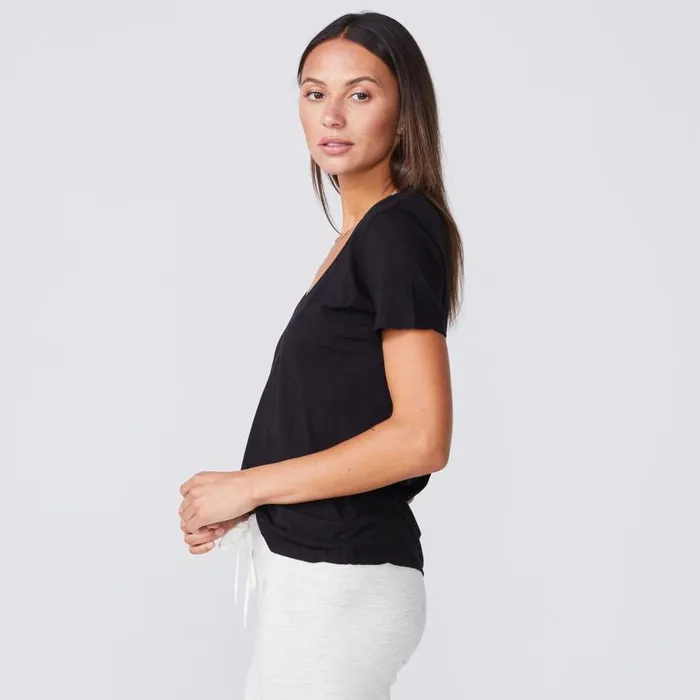 MONROW Tees Super Fine Jersey Fitted V Neck Tee 8211 Women MONROW Tees Super Fine Jersey Fitted V Neck Tee 8211 Women