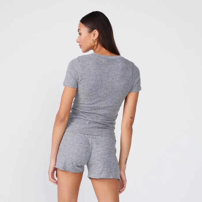 MONROW Tees Textured TriBlend Fitted Crew Neck Tee 8211 Women MONROW Tees Textured TriBlend Fitted Crew Neck Tee 8211 Women