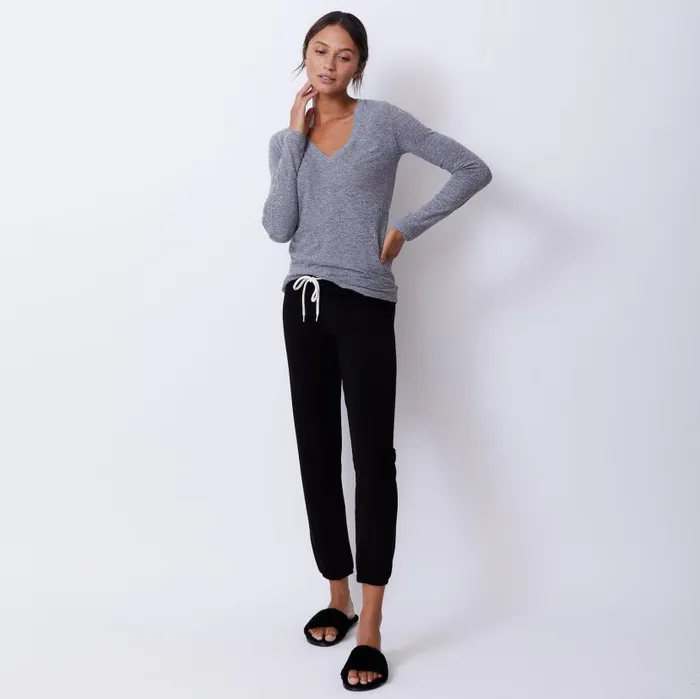 MONROW Tees Textured TriBlend Fitted Long Sleeve V Neck Tee 8211 Women MONROW Tees Textured TriBlend Fitted Long Sleeve V Neck Tee 8211 Women