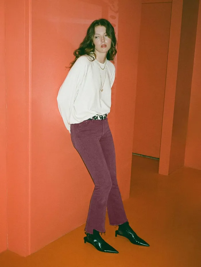 Mother Denim Bootcut The Insider Crop Step Fray Mauve Wine 8211 Women Mother Denim Bootcut The Insider Crop Step Fray Mauve Wine 8211 Women