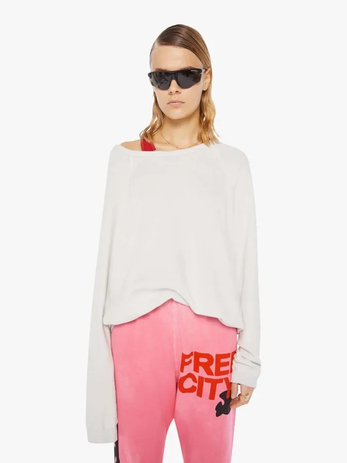 Mother Denim Lnlsun Superyumm Biggie Raglan Chalk Glass 8211 Women