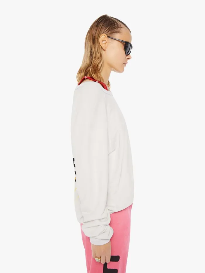 Mother Denim Lnlsun Superyumm Biggie Raglan Chalk Glass 8211 Women
