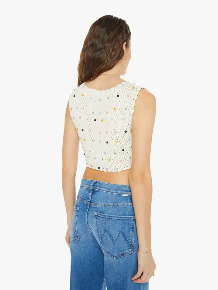 Mother Denim Ludi Pearl Beaded Crochet Top Ivory 8211 Women Mother Denim Ludi Pearl Beaded Crochet Top Ivory 8211 Women