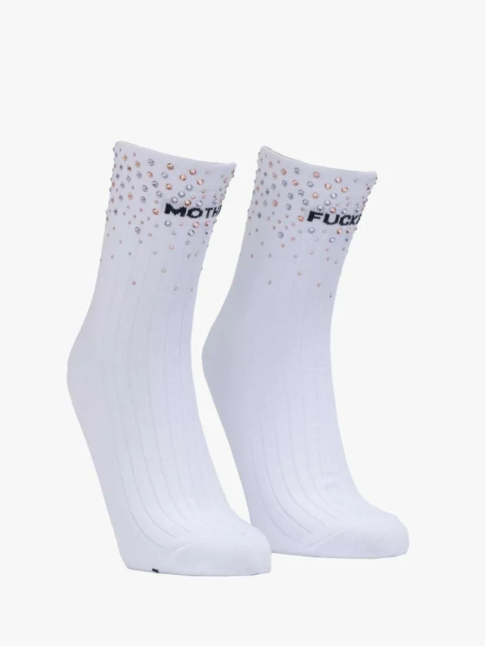Mother Denim Socks The Half Step Mother Fucker Rhinestones 8211 Women