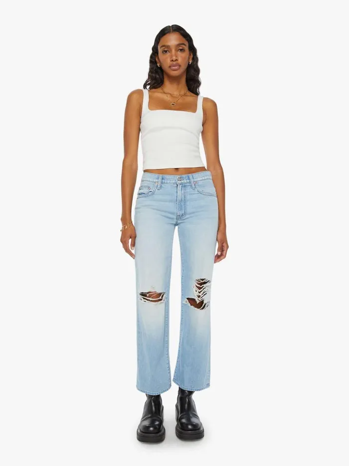 Mother Denim Wide Leg The Mid Rise Rambler Zip Flood Wash Ripped Off 8211 Women Mother Denim Wide Leg The Mid Rise Rambler Zip Flood Wash Ripped Off 8211 Women