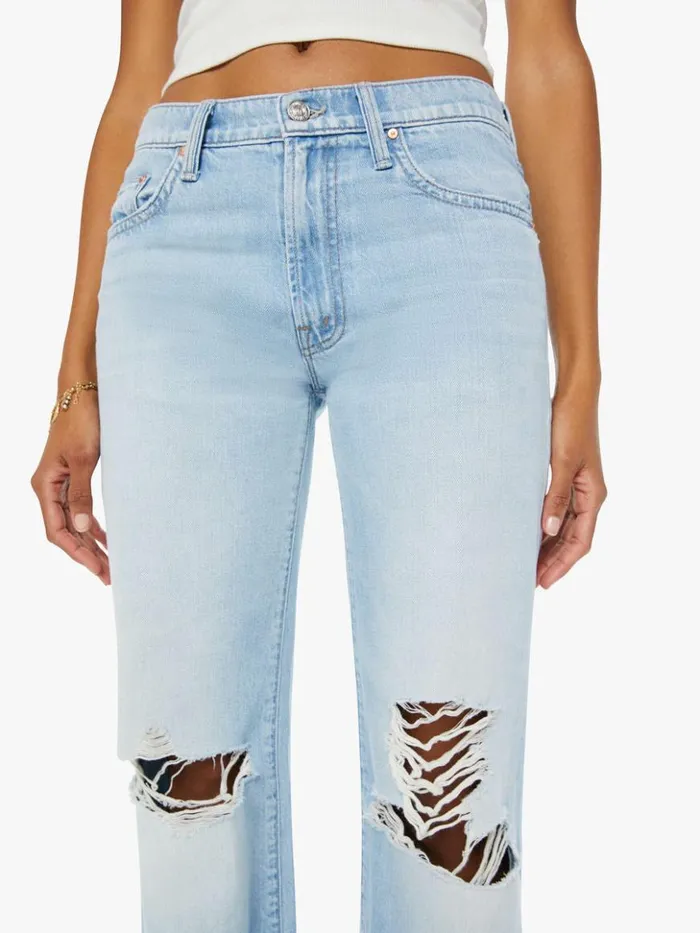 Mother Denim Wide Leg The Mid Rise Rambler Zip Flood Wash Ripped Off 8211 Women Mother Denim Wide Leg The Mid Rise Rambler Zip Flood Wash Ripped Off 8211 Women