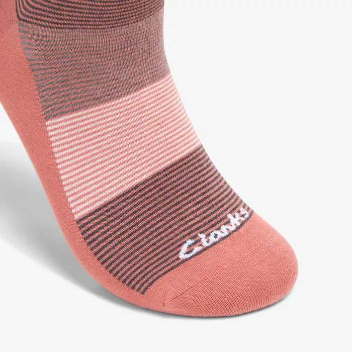 Multi Thin Stripe Bamboo Sock Salmon Men Clarks Accessories