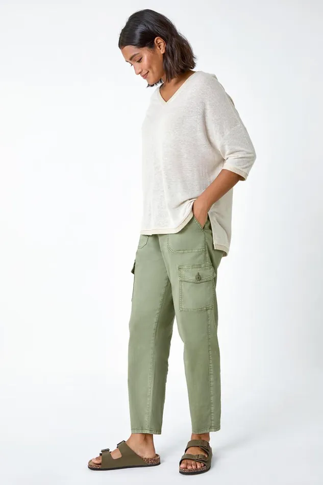 Natural Metallic Linen Blend Knitted Top Women Roman Tops