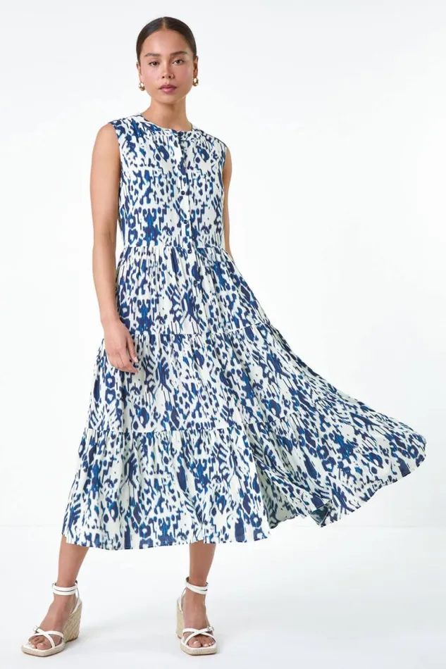 Navy Petite Aztec Midi Shirt Dress Women Roman Dresses