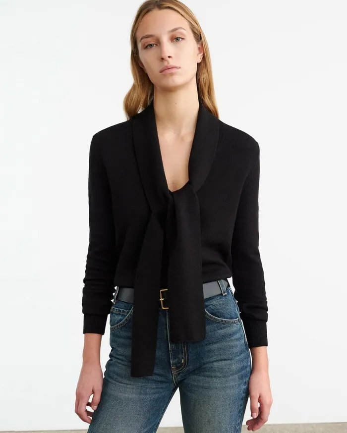 Nili Lotan AYLA SWEATER Black Women Knits and Sweaters
