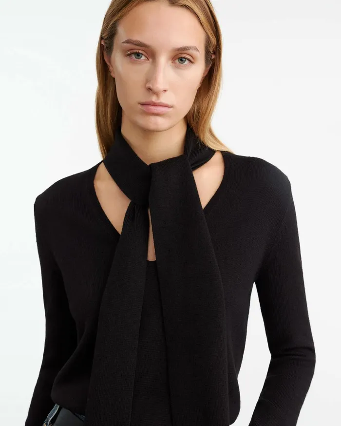 Nili Lotan AYLA SWEATER Black Women Knits and Sweaters