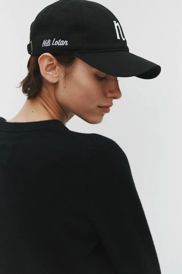 Nili Lotan BASEBALL HAT Black Women Belts and Accessories
