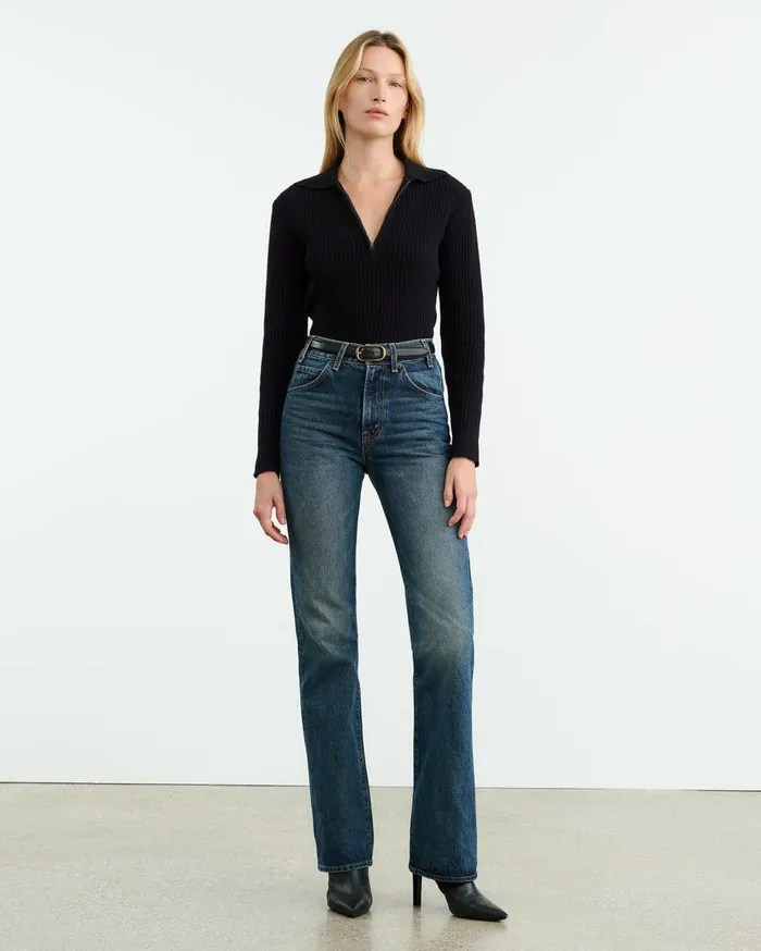 Nili Lotan BRAXTON SWEATER Dark Brown Women Knits and Sweaters