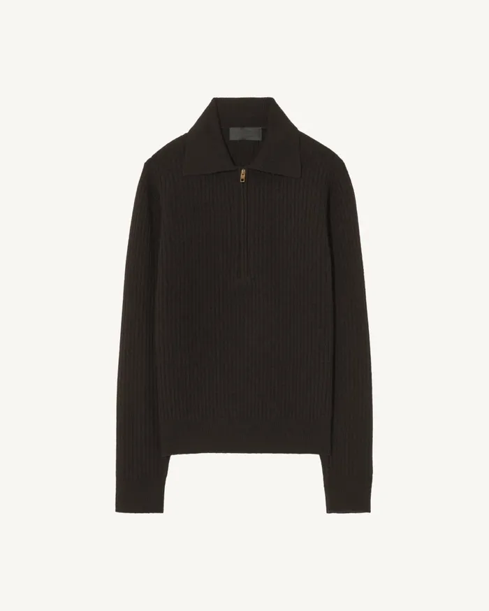 Nili Lotan BRAXTON SWEATER Dark Brown Women Knits and Sweaters