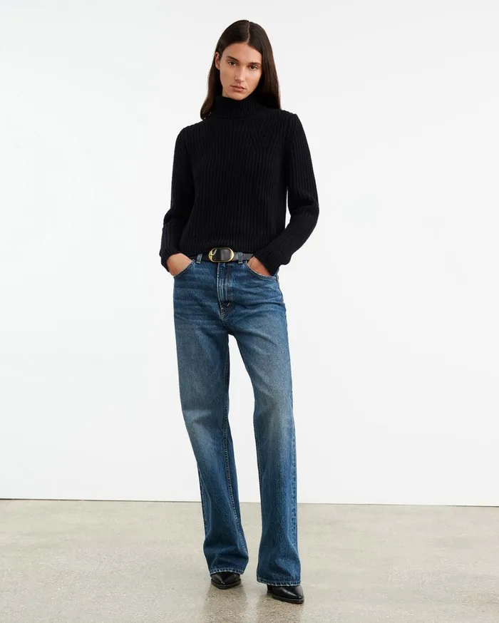 Nili Lotan BRONWYN TURTLENECK SWEATER Dark Navy Women Knits and Sweaters