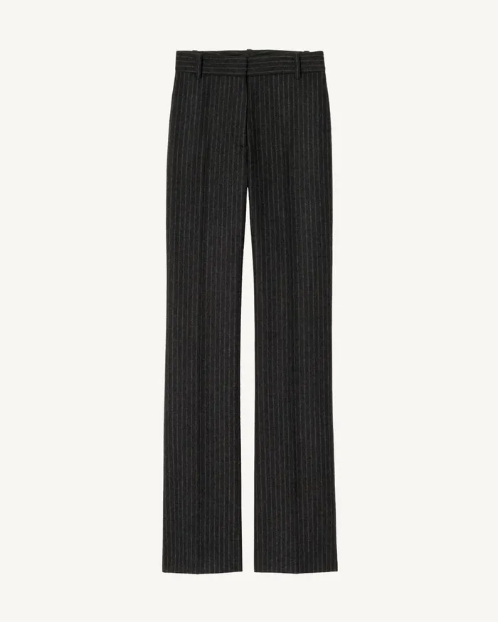 Nili Lotan CORETTE PANT Charcoal Pinstripe Women Pants and Shorts