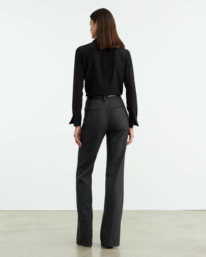 Nili Lotan CORETTE PANT Charcoal Pinstripe Women Pants and Shorts