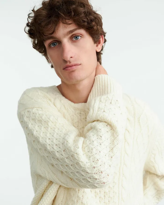 Nili Lotan OWEN SWEATER Ivory Men Sweaters