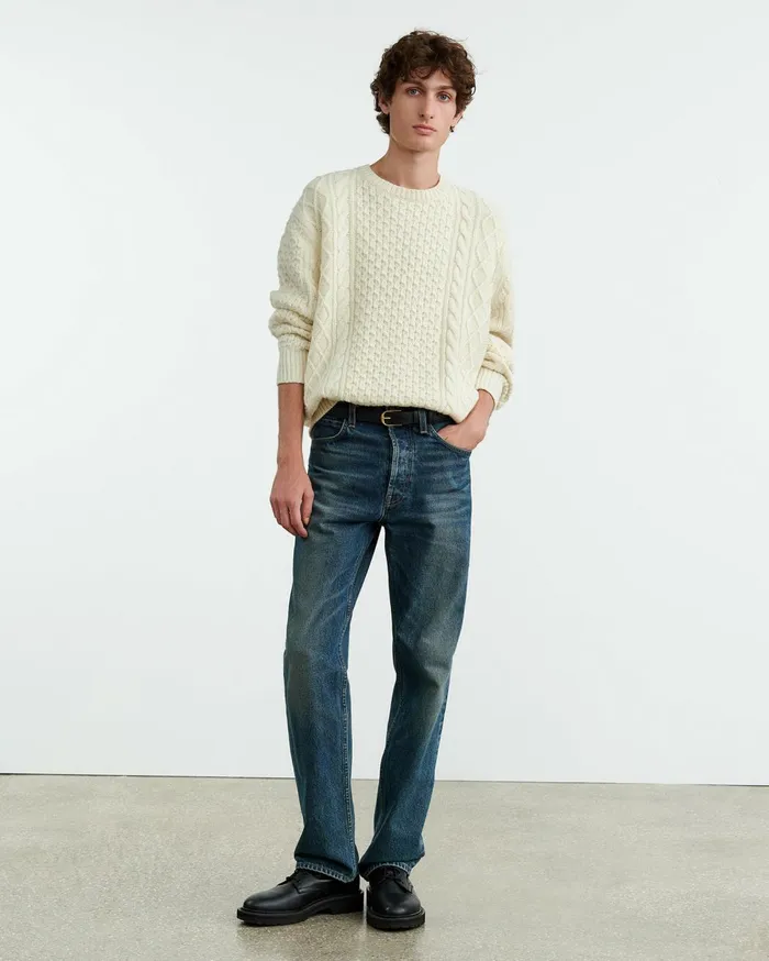 Nili Lotan OWEN SWEATER Ivory Men Sweaters