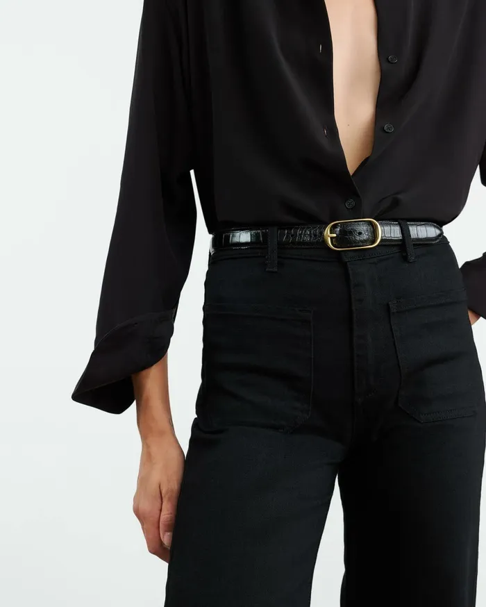 Nili Lotan REINE BELT Espresso Women Belts and Accessories