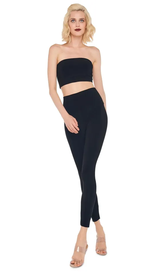 Norma Kamali Bottoms CROPPED LEGGING Black 8211 Clothing