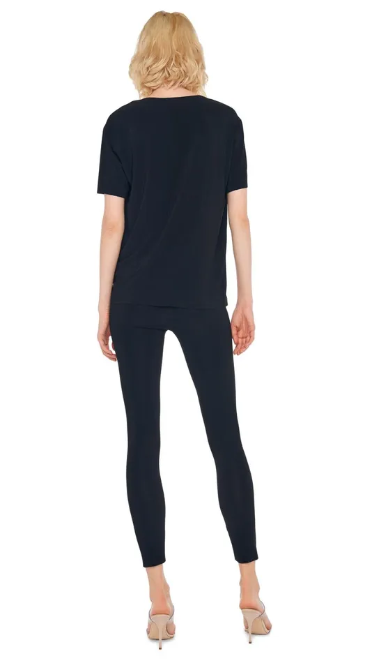 Norma Kamali Bottoms CROPPED LEGGING Black 8211 Clothing