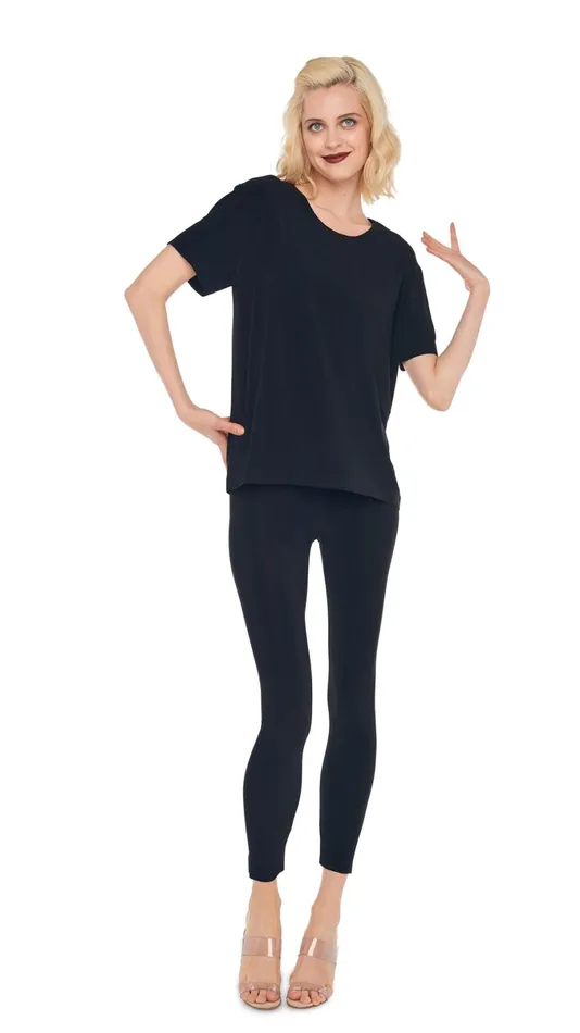 Norma Kamali Bottoms CROPPED LEGGING Black 8211 Clothing