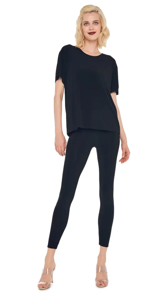 Norma Kamali Bottoms CROPPED LEGGING Black 8211 Clothing