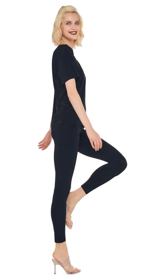 Norma Kamali Bottoms CROPPED LEGGING Black 8211 Clothing
