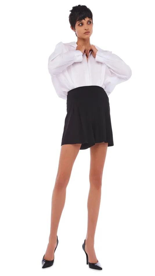 Norma Kamali Bottoms ELEPHANT PLEAT SHORT Black 8211 Clothing