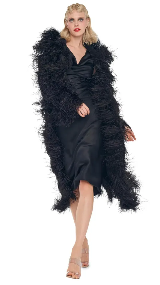 Norma Kamali Dresses DEEP DRAPE NECK DRESS Black 8211 Clothing