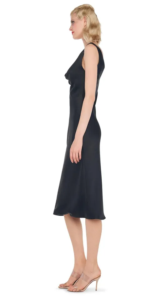 Norma Kamali Dresses DEEP DRAPE NECK DRESS Black 8211 Clothing