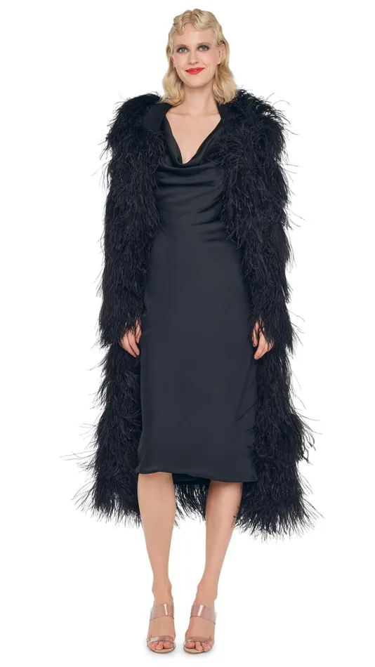 Norma Kamali Dresses DEEP DRAPE NECK DRESS Black 8211 Clothing