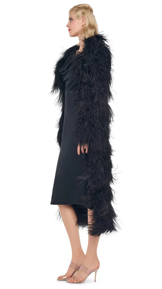 Norma Kamali Dresses DEEP DRAPE NECK DRESS Black 8211 Clothing