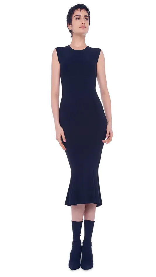 Norma Kamali Dresses FISHTAIL DRESS TO MIDCALF Black 8211 Clothing