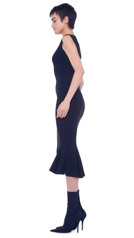 Norma Kamali Dresses FISHTAIL DRESS TO MIDCALF Black 8211 Clothing