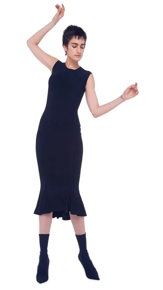 Norma Kamali Dresses FISHTAIL DRESS TO MIDCALF Black 8211 Clothing