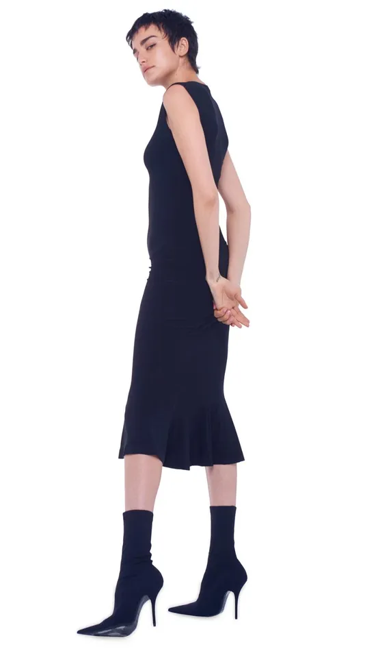 Norma Kamali Dresses FISHTAIL DRESS TO MIDCALF Black 8211 Clothing