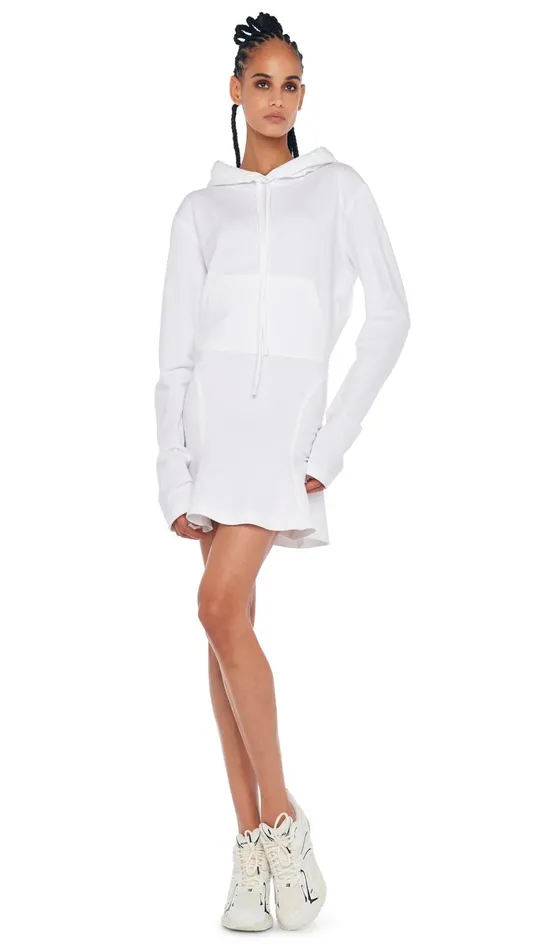 Norma Kamali Dresses HOODED FISHTAIL MINI DRESS Snow White 8211 Clothing