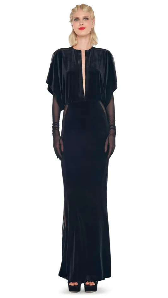 Norma Kamali Dresses OBIE GOWN W MESH SIDES Blackblack Mesh 8211 Clothing