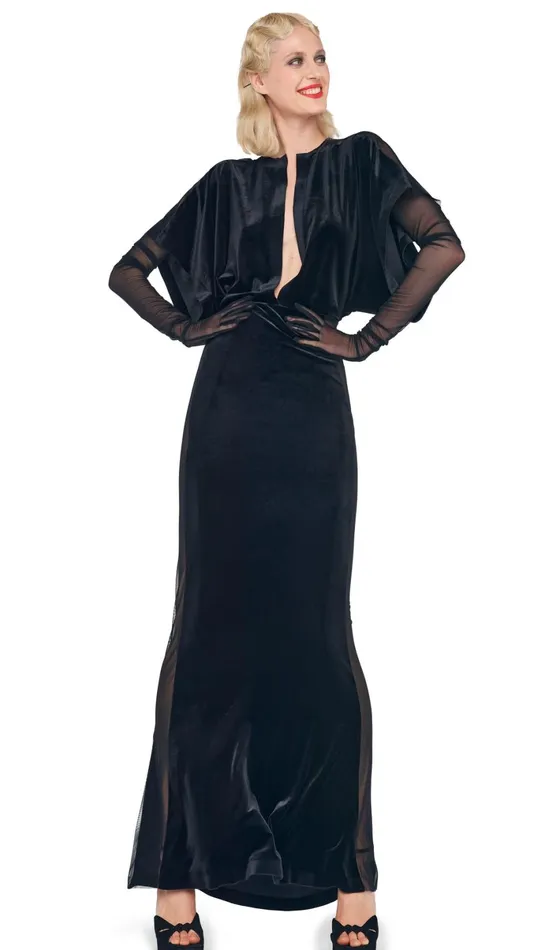 Norma Kamali Dresses OBIE GOWN W MESH SIDES Blackblack Mesh 8211 Clothing