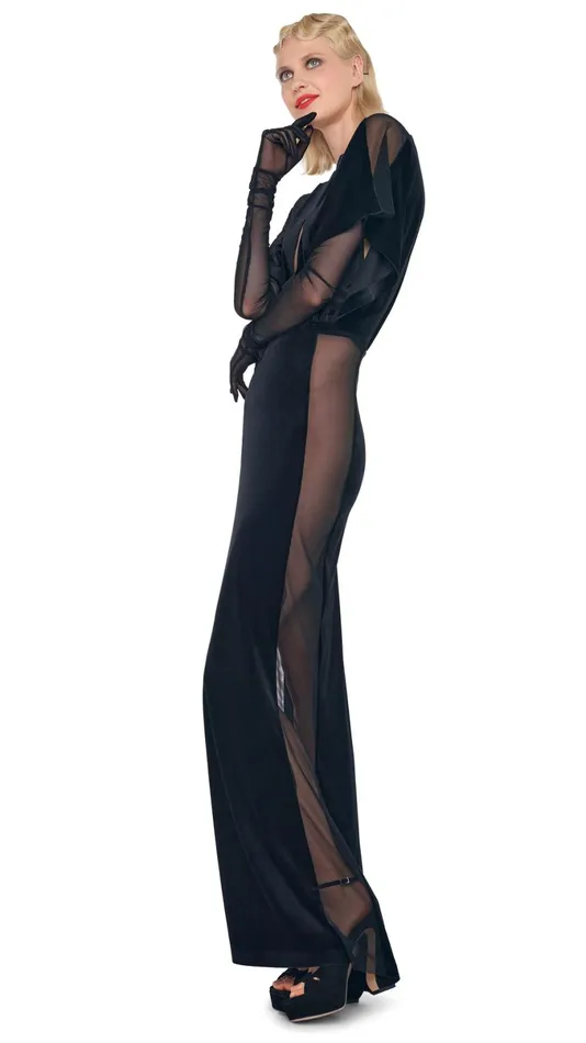 Norma Kamali Dresses OBIE GOWN W MESH SIDES Blackblack Mesh 8211 Clothing