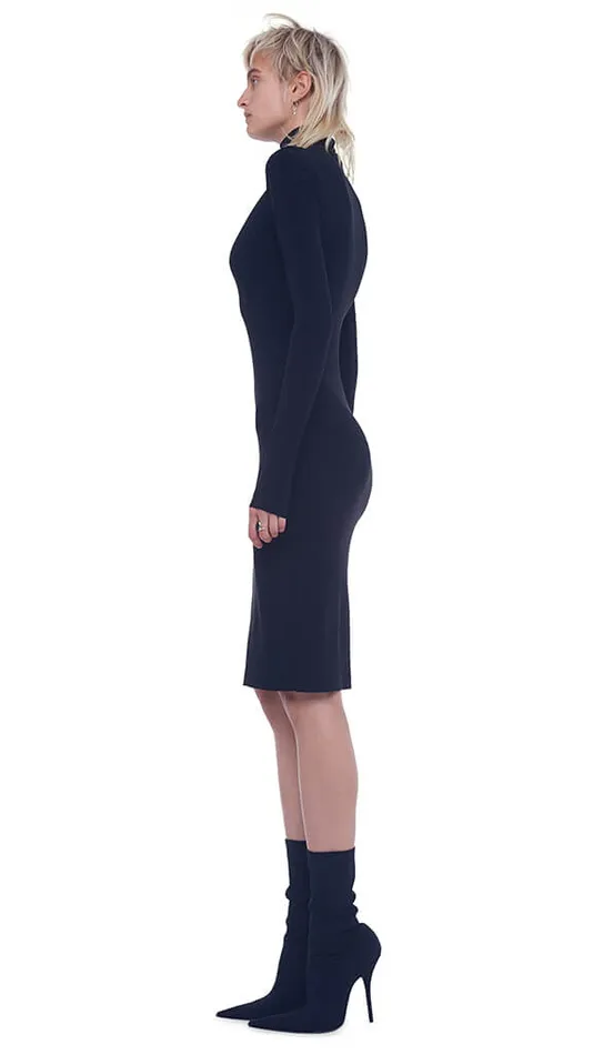 Norma Kamali Dresses SLIM FIT TURTLE DRESS Black 8211 Clothing