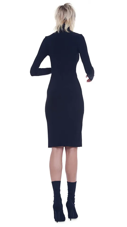 Norma Kamali Dresses SLIM FIT TURTLE DRESS Black 8211 Clothing