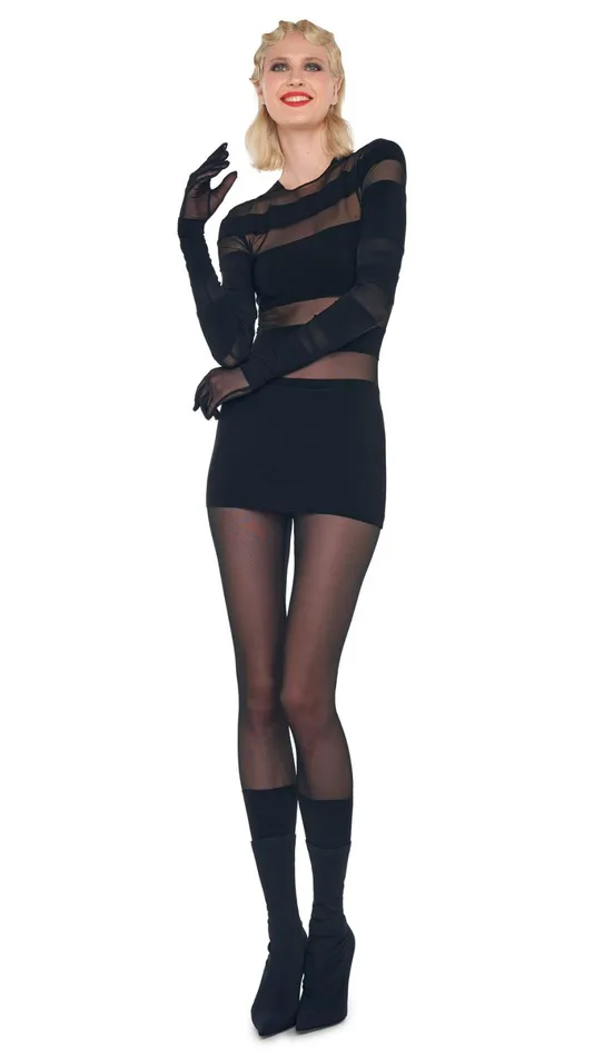 Norma Kamali Dresses SPLICED PICKLEBALL DRESS Blackblack Mesh 8211 Clothing