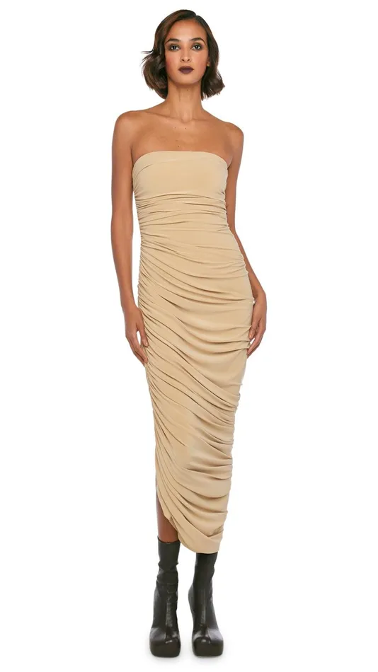 Norma Kamali Dresses STRAPLESS DIANA GOWN Sand 8211 Clothing