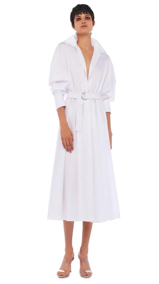 Norma Kamali Dresses SUPER OS BF NK SHIRT DRESS White 8211 Clothing