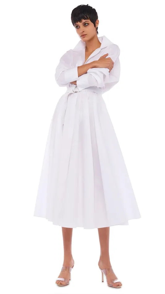Norma Kamali Dresses SUPER OS BF NK SHIRT DRESS White 8211 Clothing